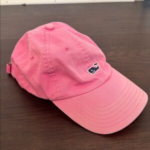 VINEYARD VINES WOMENS CAP PINK BLUE WHALE LOGO ADJUSTABLE